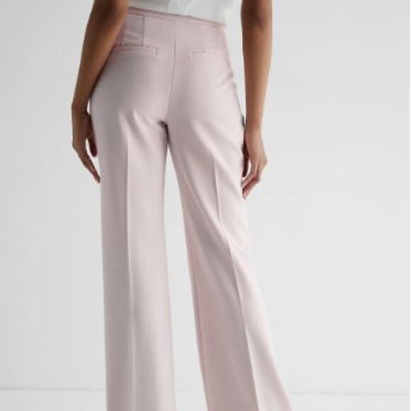 NWT Express Super High Waisted Pintuck Flare Trouser Pant - Picture 2 of 3